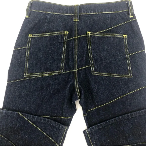 NWT Tory Burch Asymmetric Stitch Flare Cropped Jeans 28 - Picture 6 of 15